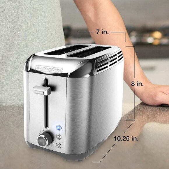 BLACK+DECKER Toaster -Rapid Toast- 2-Slice- Stainless Steel-NEW IN BOX - Picture 2 of 11